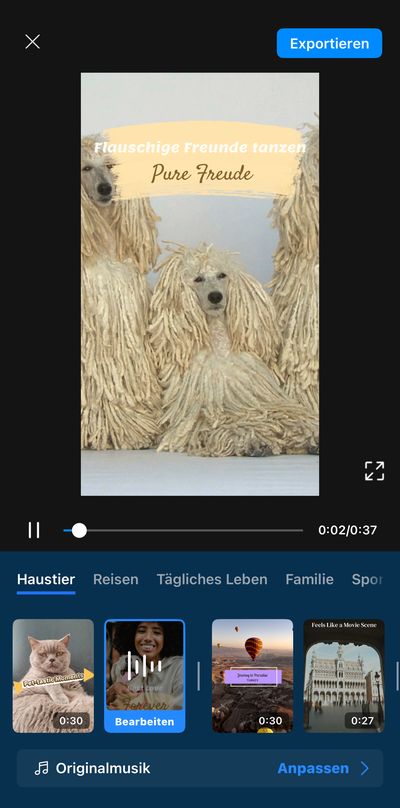 PowerDirector App: Fertigen Auto Edit Clip prüfen und bearbeiten