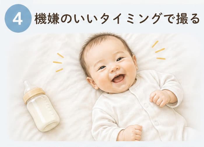 月齢フォト自然光が入る時間帯に撮影する