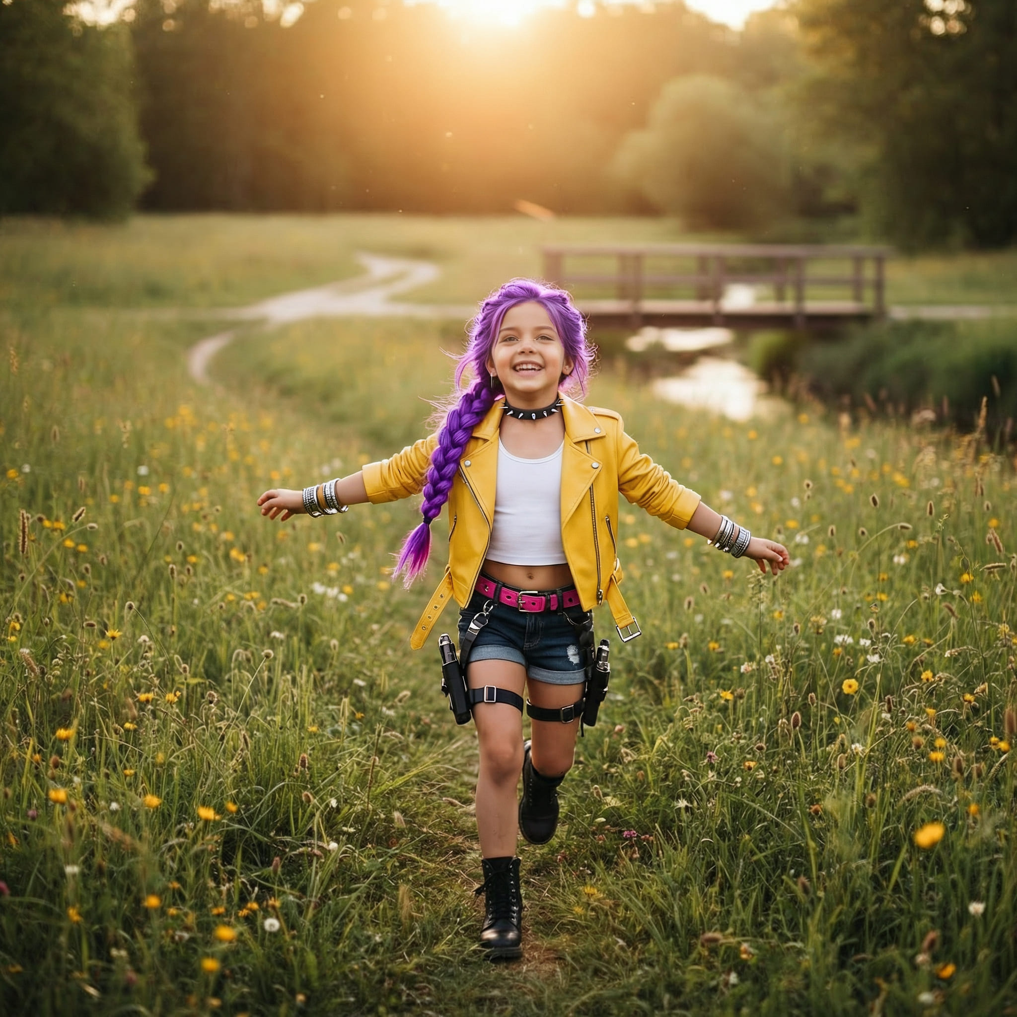 Enfant en costume K-Pop Demon Hunter généré par IA