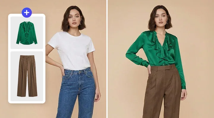 AI 試着｜ファッションモデル写真の服装を着せ替え