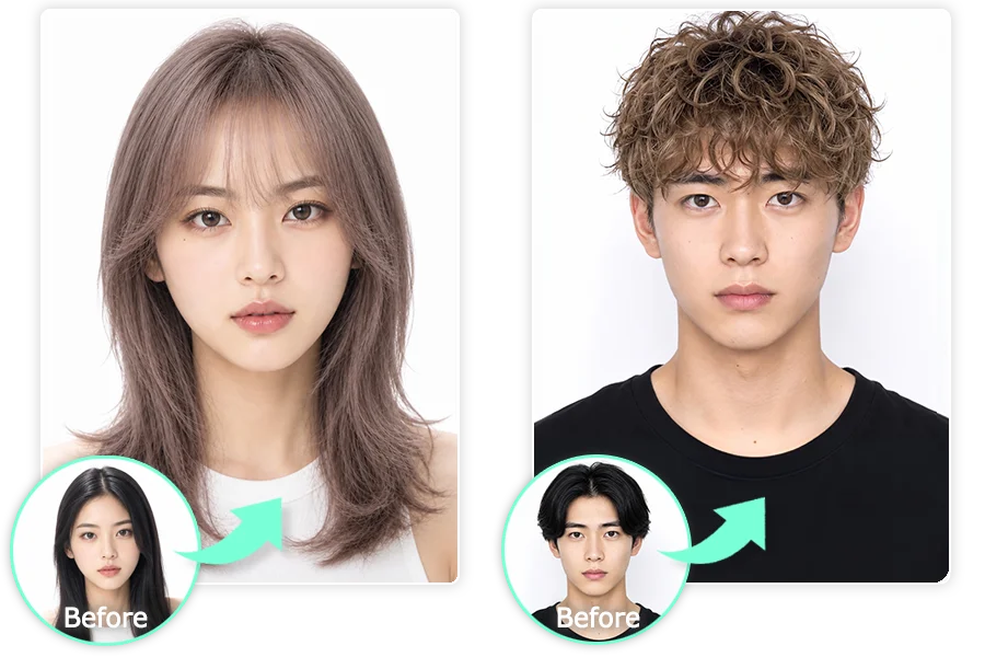 髪型の確認用 AI ヘアスタイル診断｜【無料】似合う髪型シミュレーションサイト