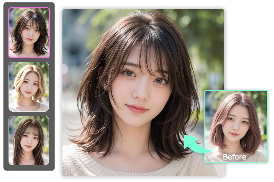 AI ヘアスタイル診断｜【無料】似合う髪型シミュレーションサイト