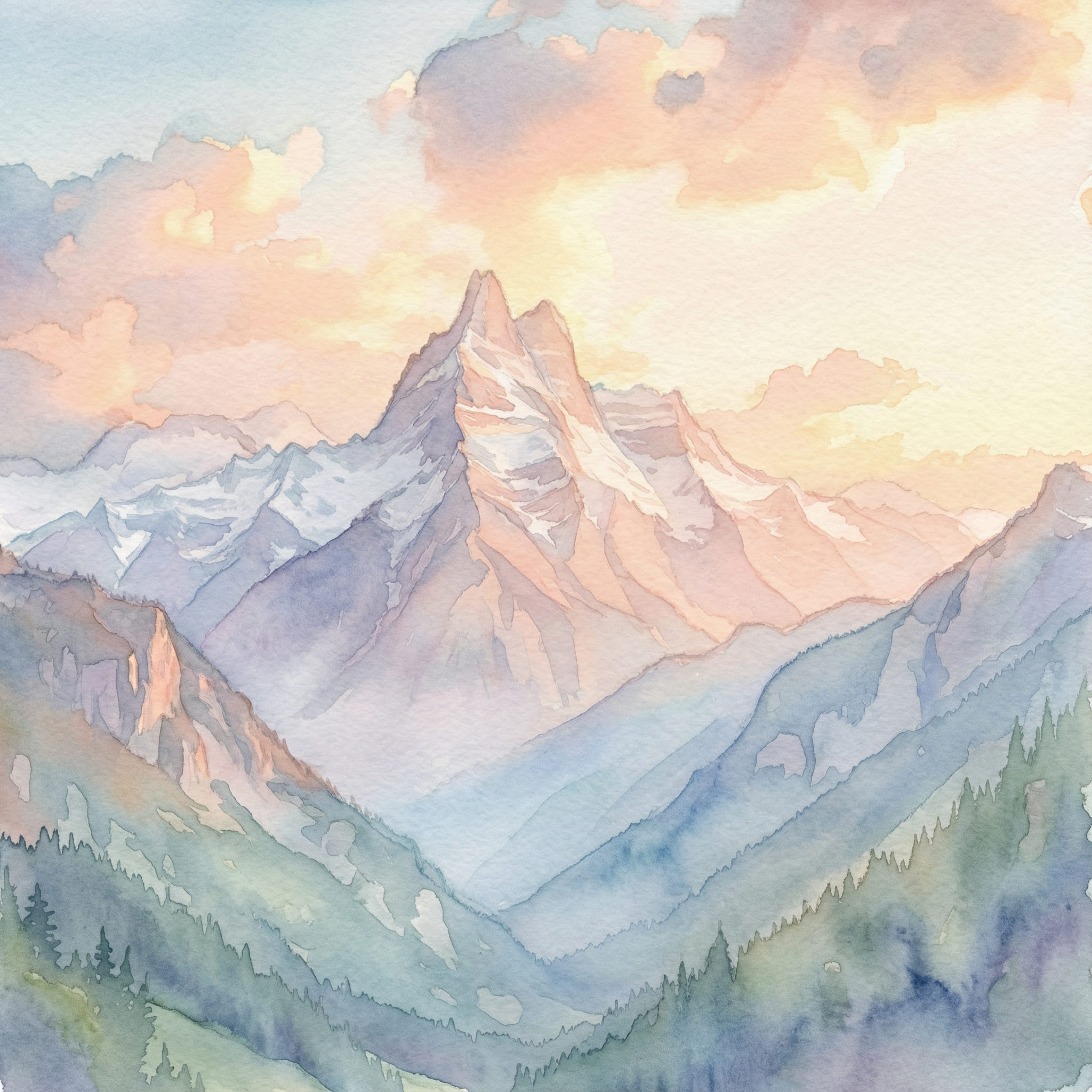 Landscape Watercolor AI Image After