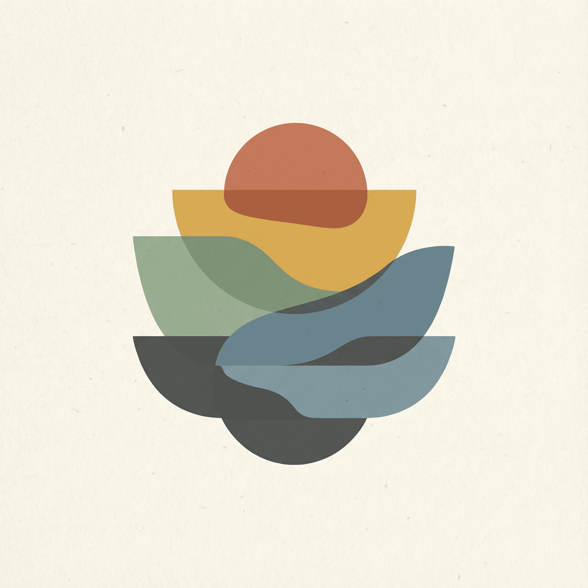 Layered abstract logo shapes AI-generated design