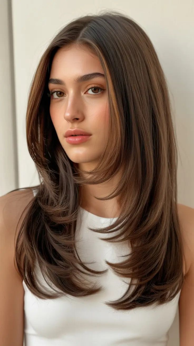 Layered cut for fine straight hair