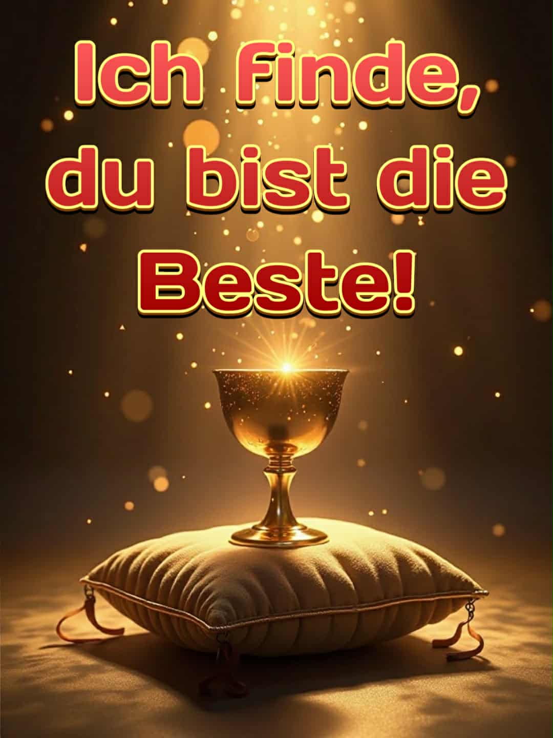 Liebesbild mit Spruch: 'Ich finde, du bist die Beste.'