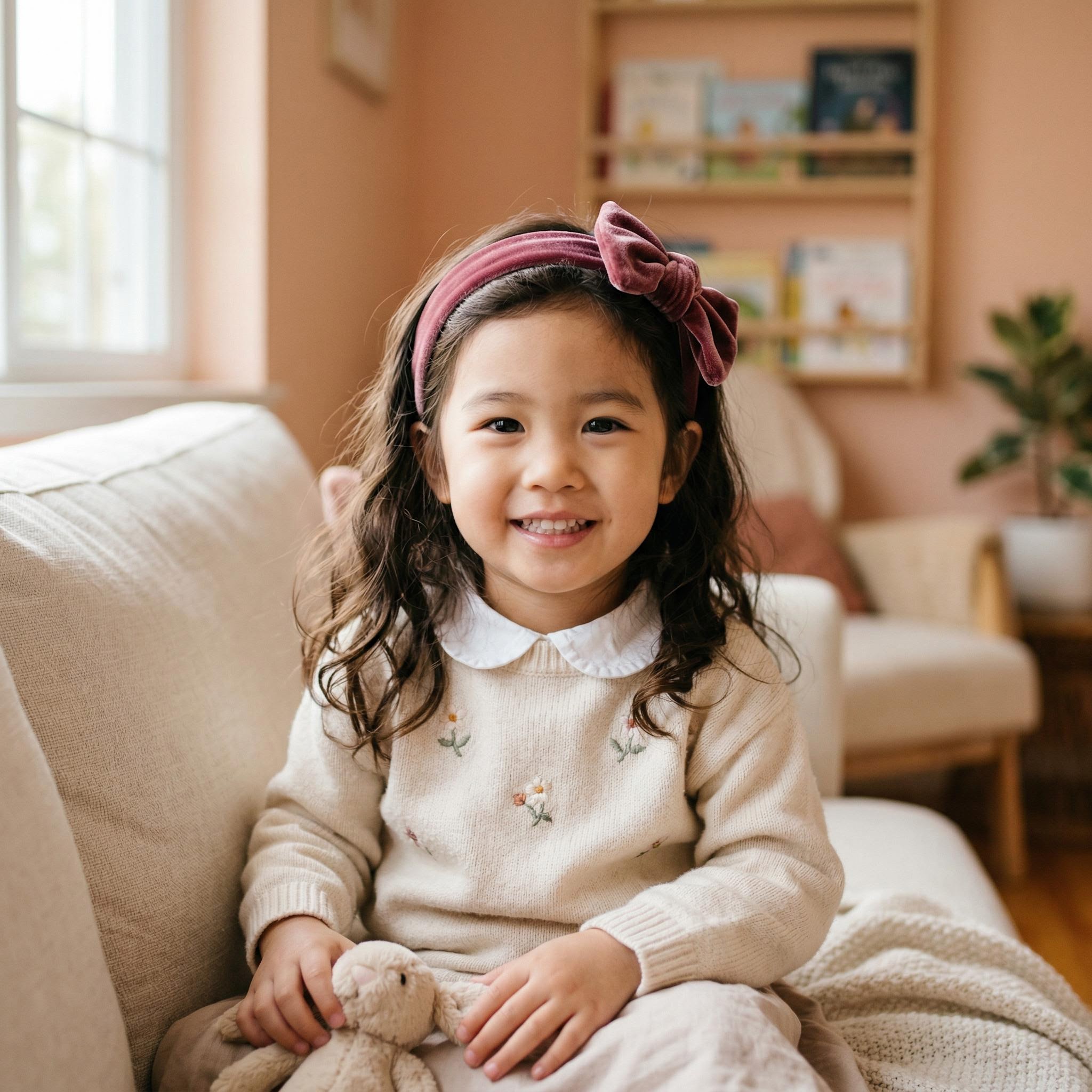 Girl hairstyle with headband