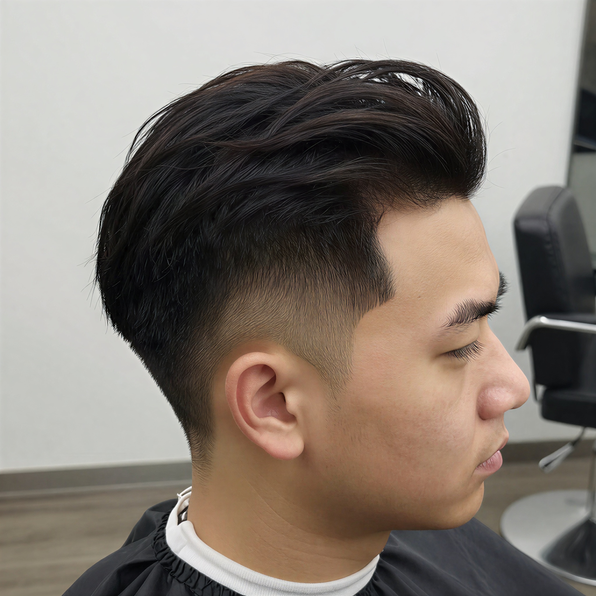 Low Fade Pompadour Haircut for Men
