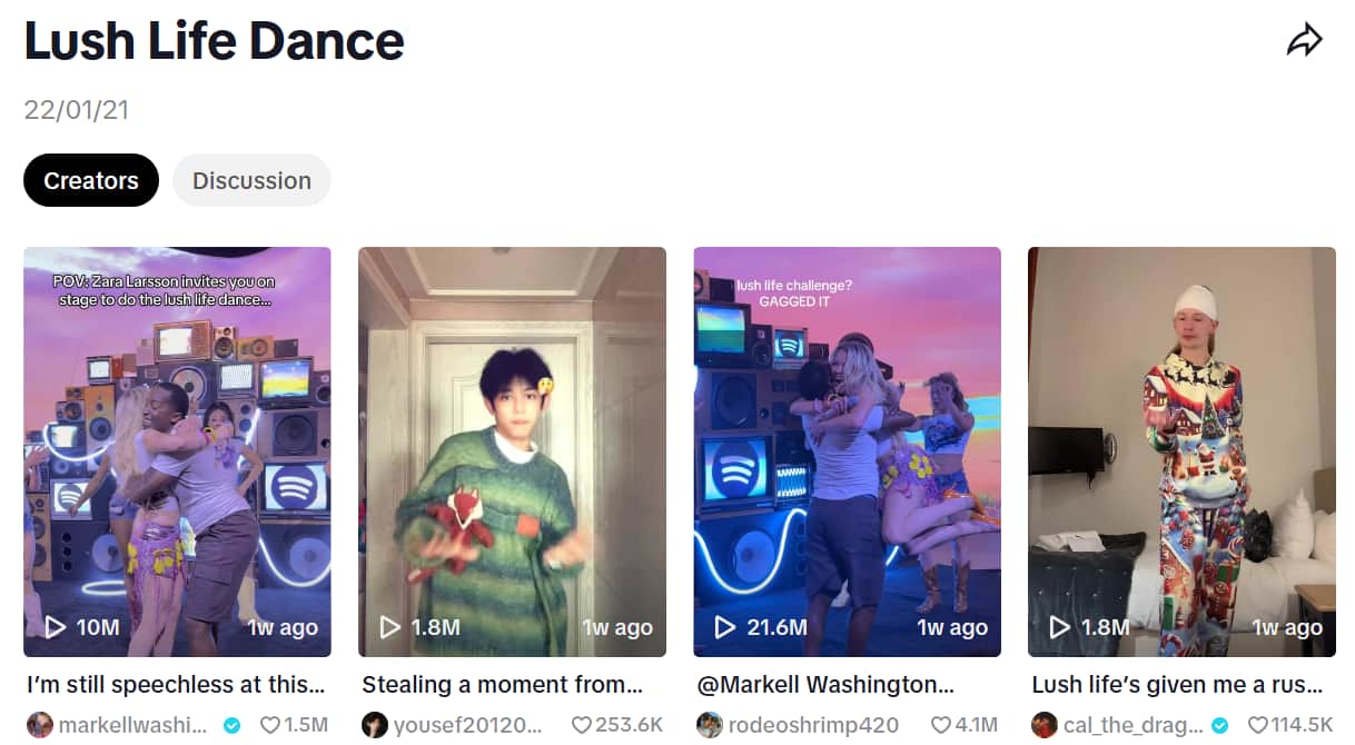 Tendencia de Lush Life Dance en TikTok