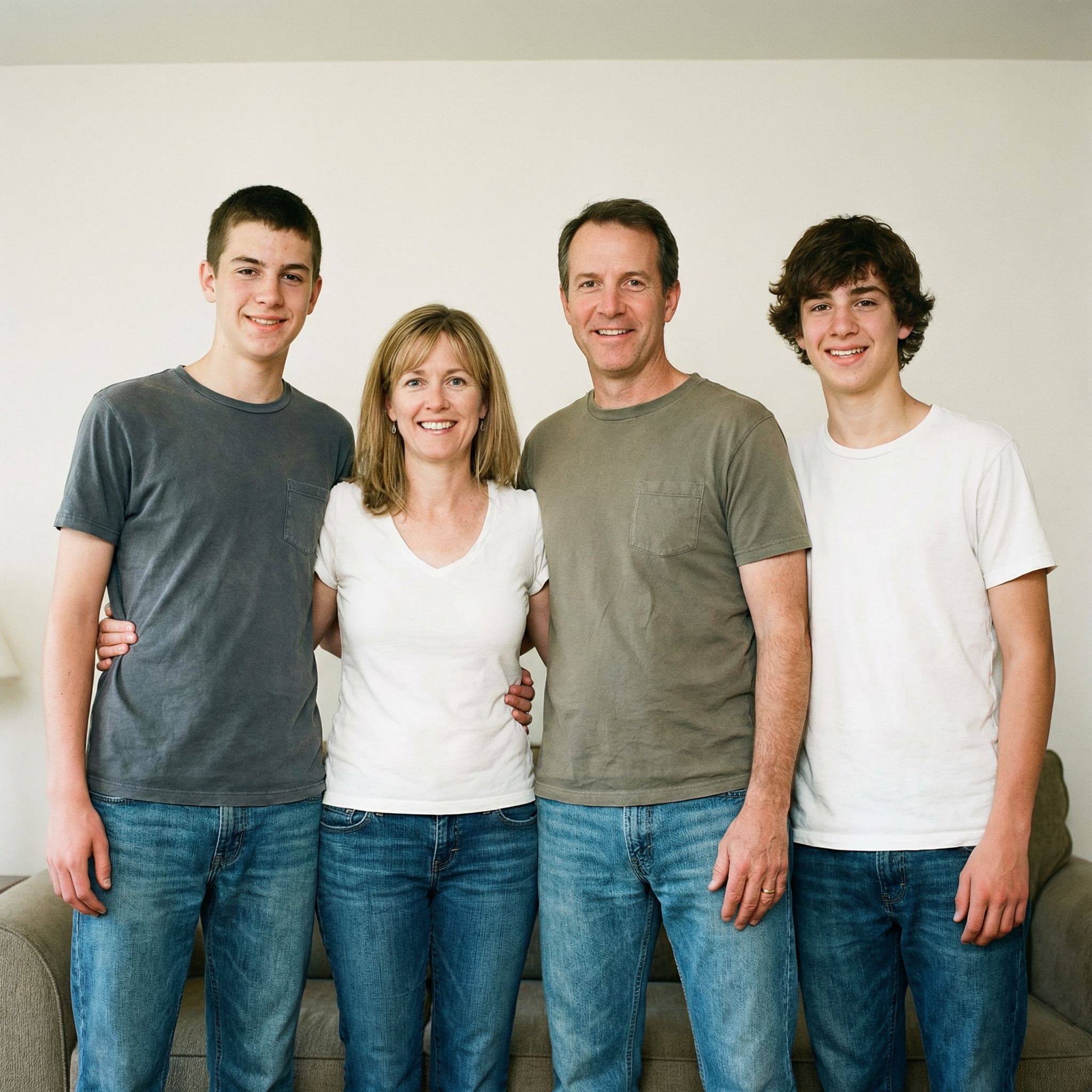 Original family photo before AI luxury editorial transformation