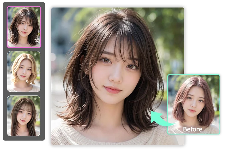 AI ヘアスタイル診断｜【無料】似合う髪型シミュレーションサイト