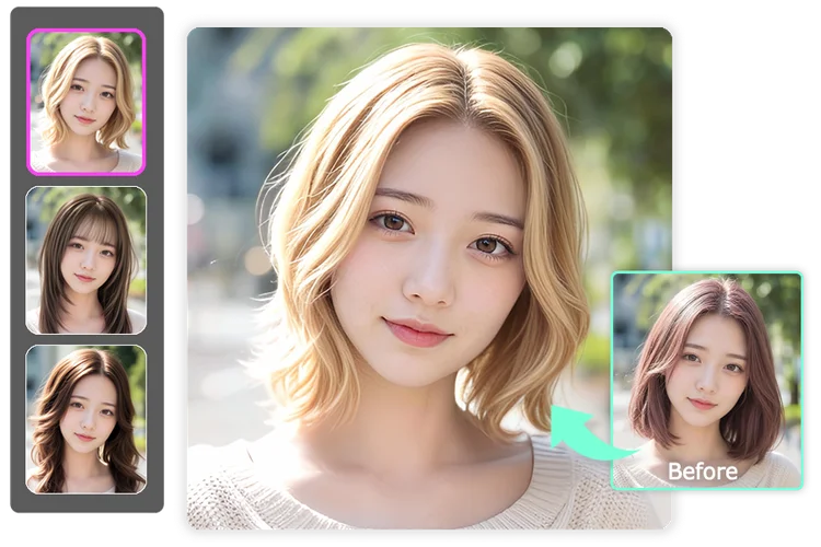 髪型の確認用 AI ヘアスタイル診断｜似合う髪型シミュレーションサイト