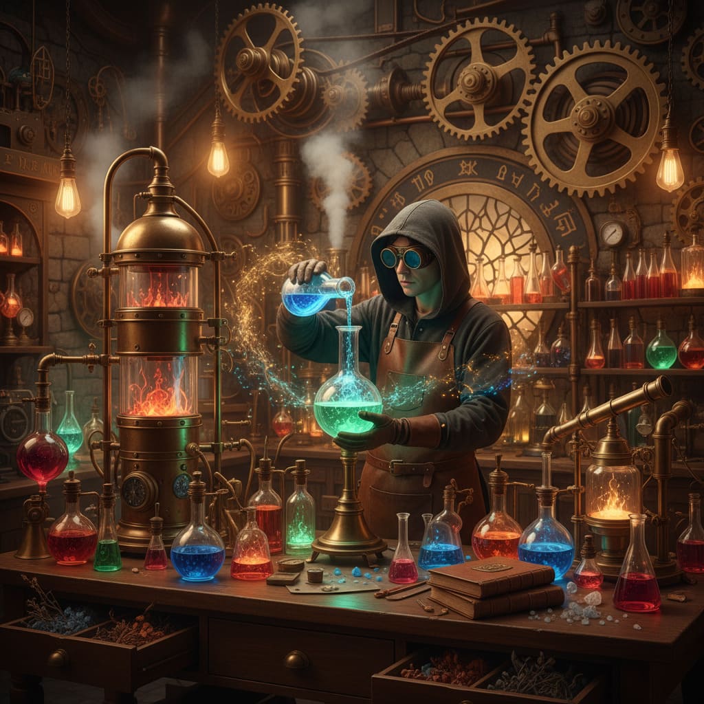 Laboratoire de Potions Magiques, Style Steampunk