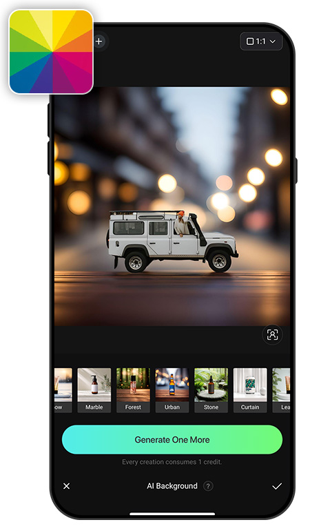 AI Background UI of Adobe Express to make background transparent