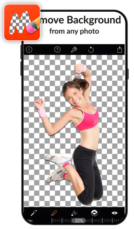 UI of Magic Eraser Background Editor to make background transparent