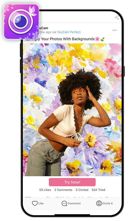 Background UI of YouCam Perfect to make background transparent