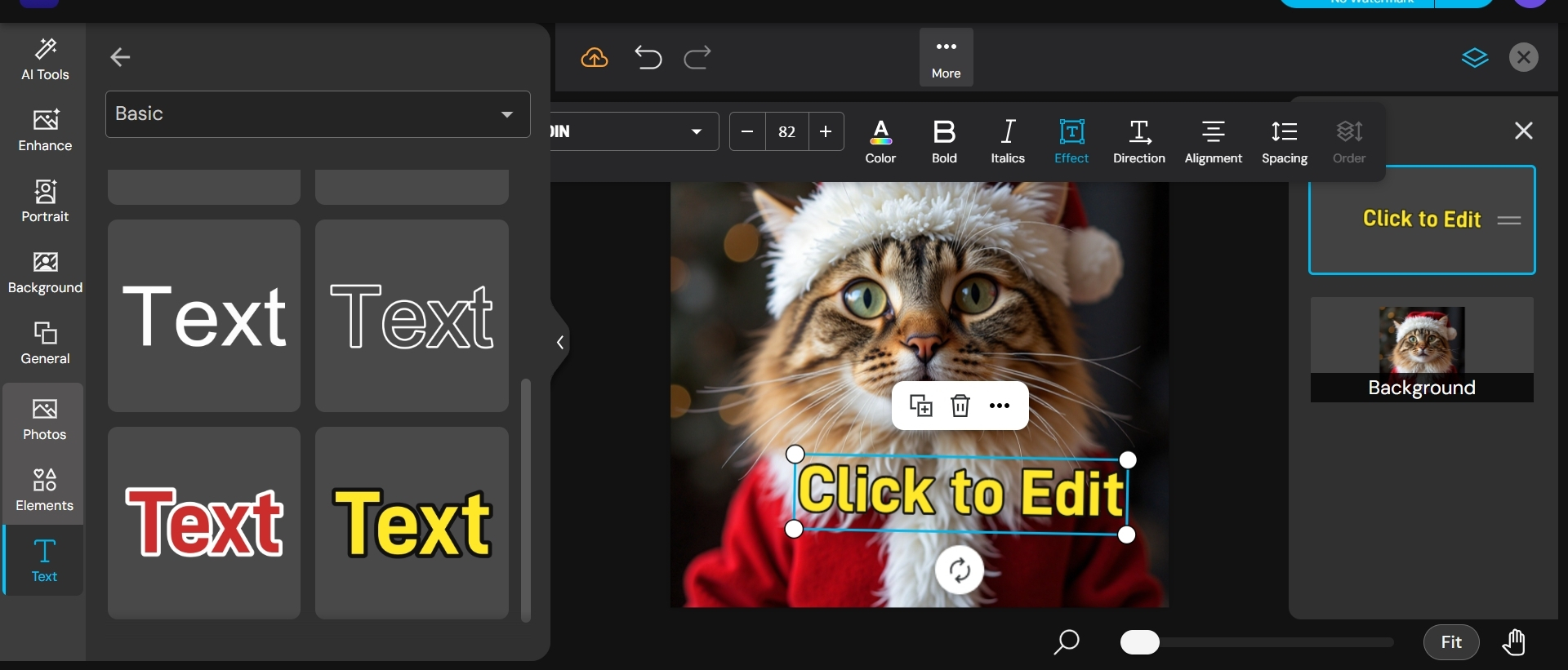 Créer ses propres mèmes de Noël en ajoutant du texte – étape 2