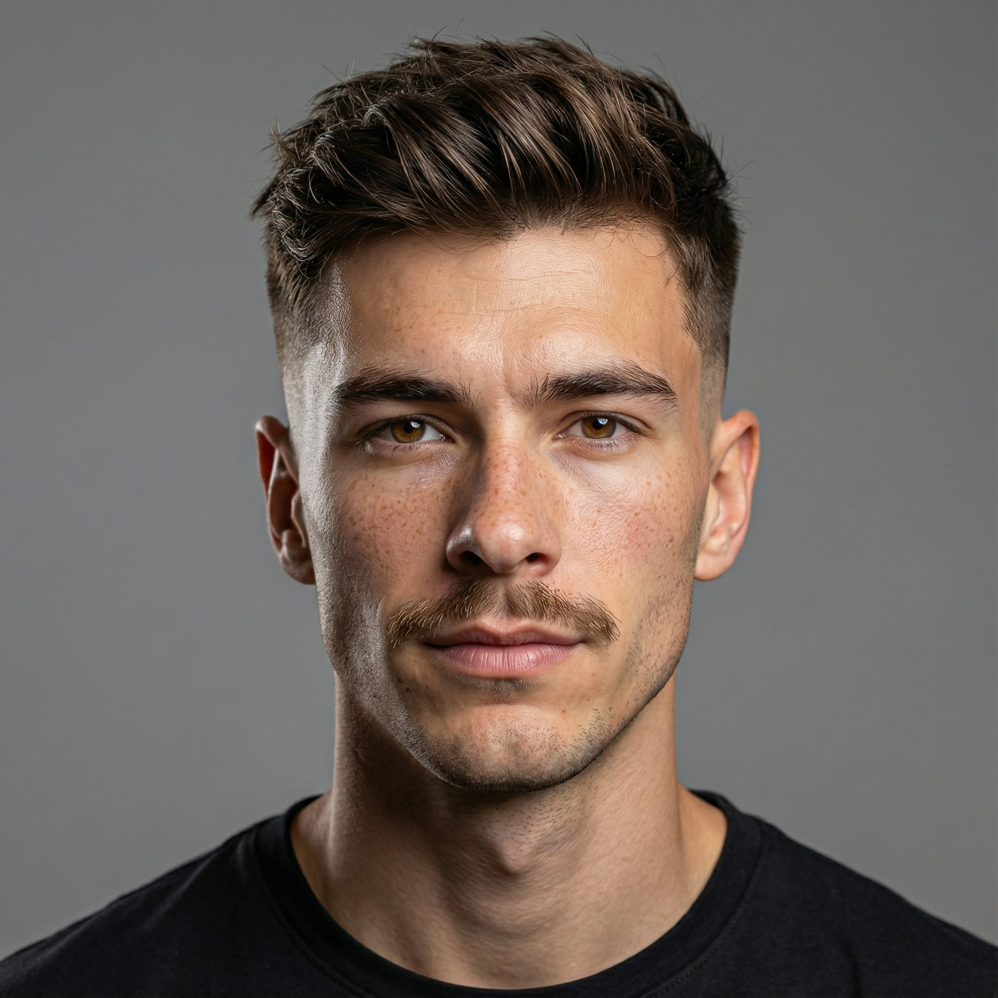 KI-generiertes Porträt Mann Fade-Haarschnitt