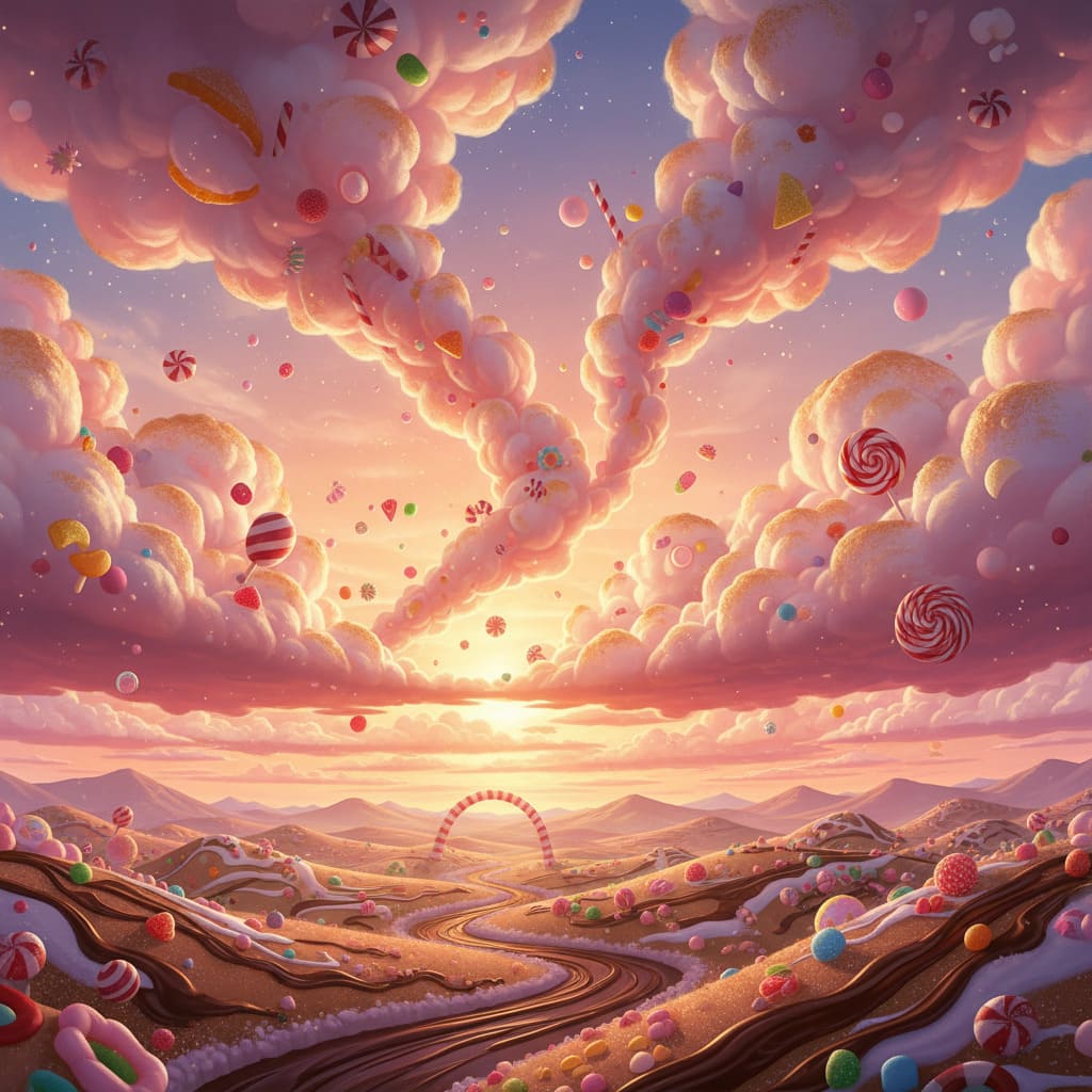 KI-Bild von Wolken aus Marshmallows