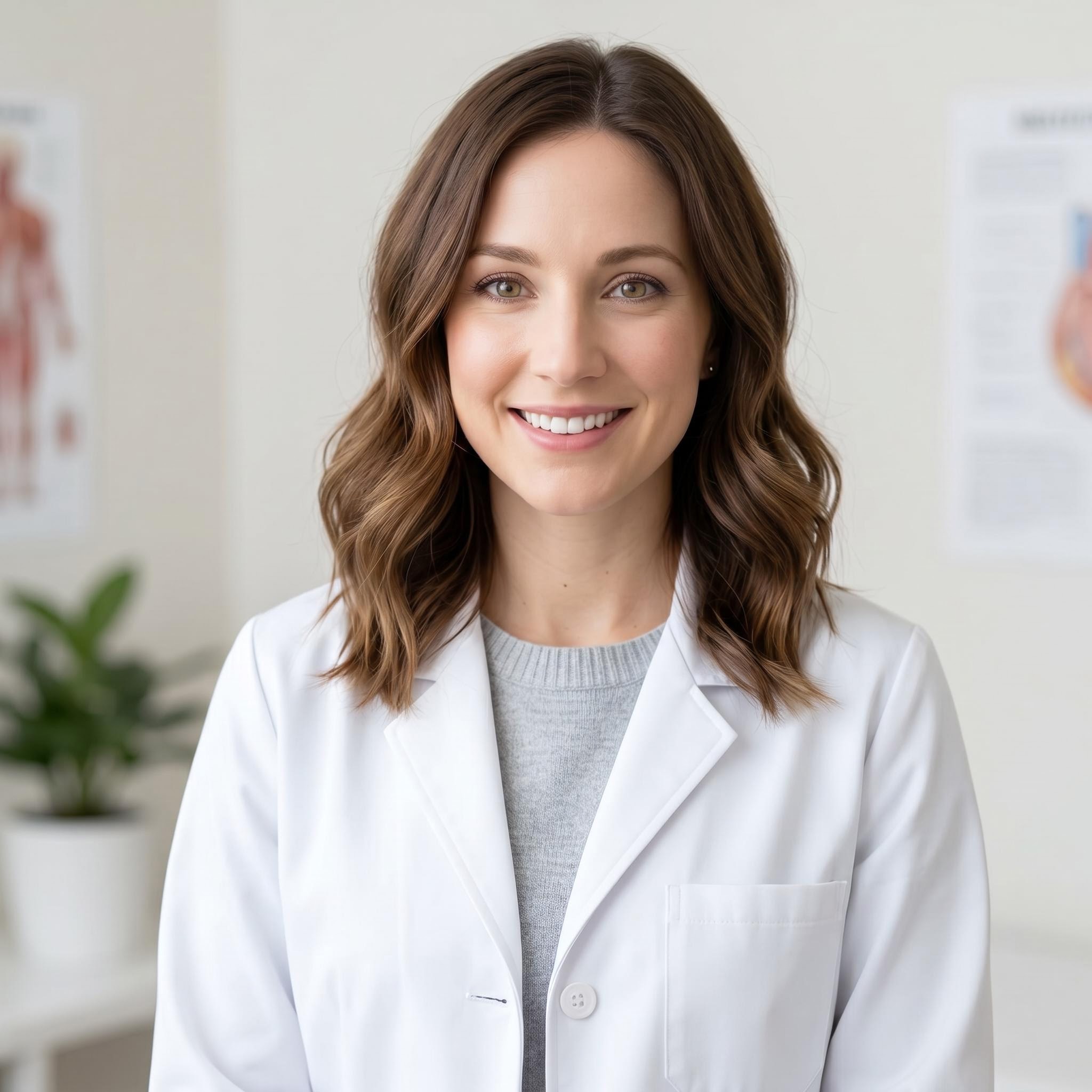 Retrato profesional de médico con bata blanca generado con IA (después)