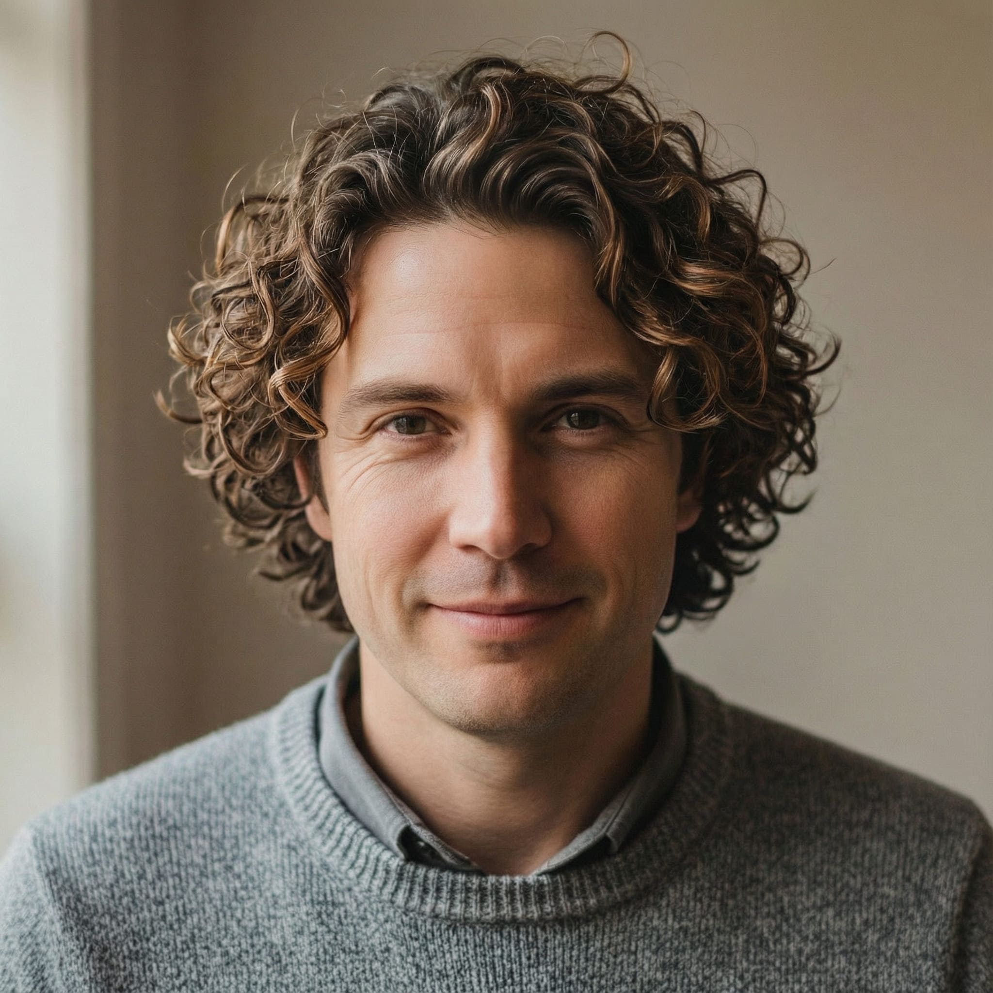 AI-generated natural curls hairstyle for men using Gemini AI