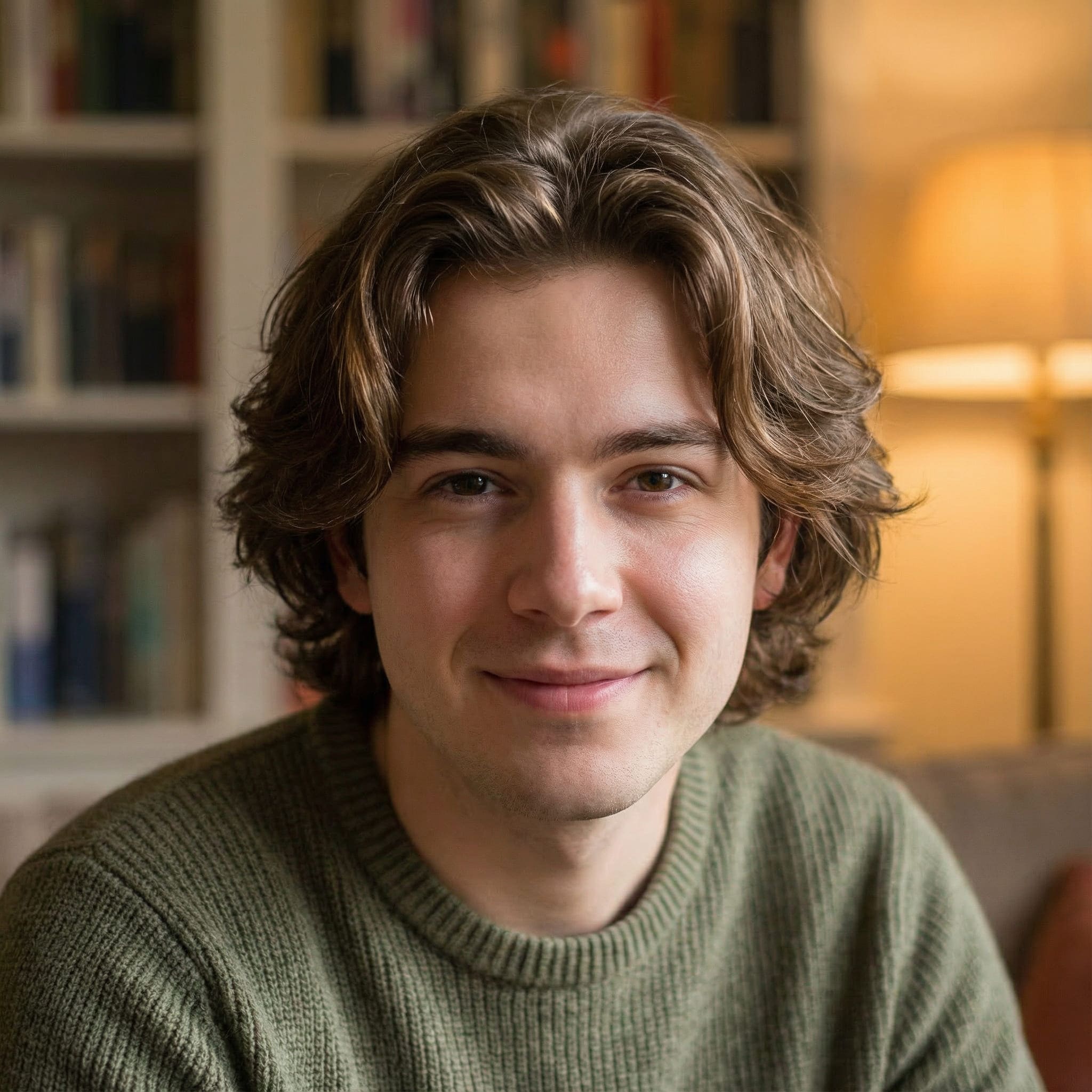 AI-generated wavy layered hairstyle for men using Gemini AI