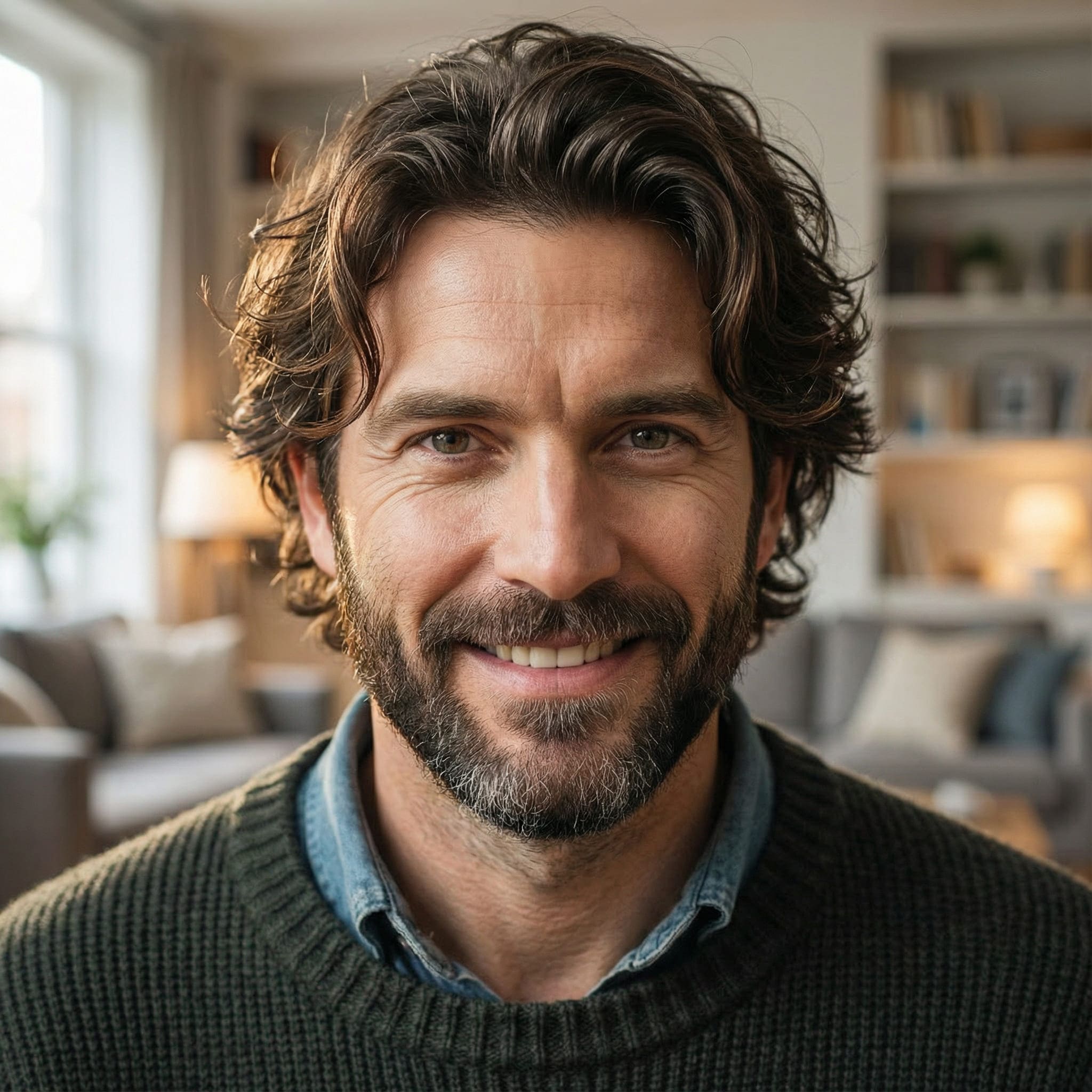 KI-generiertes Frisurenbild mittellanges Haar