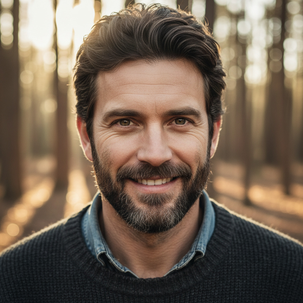 Referenzfoto Herrenschnitt mit KI Messy mittellanges Haar