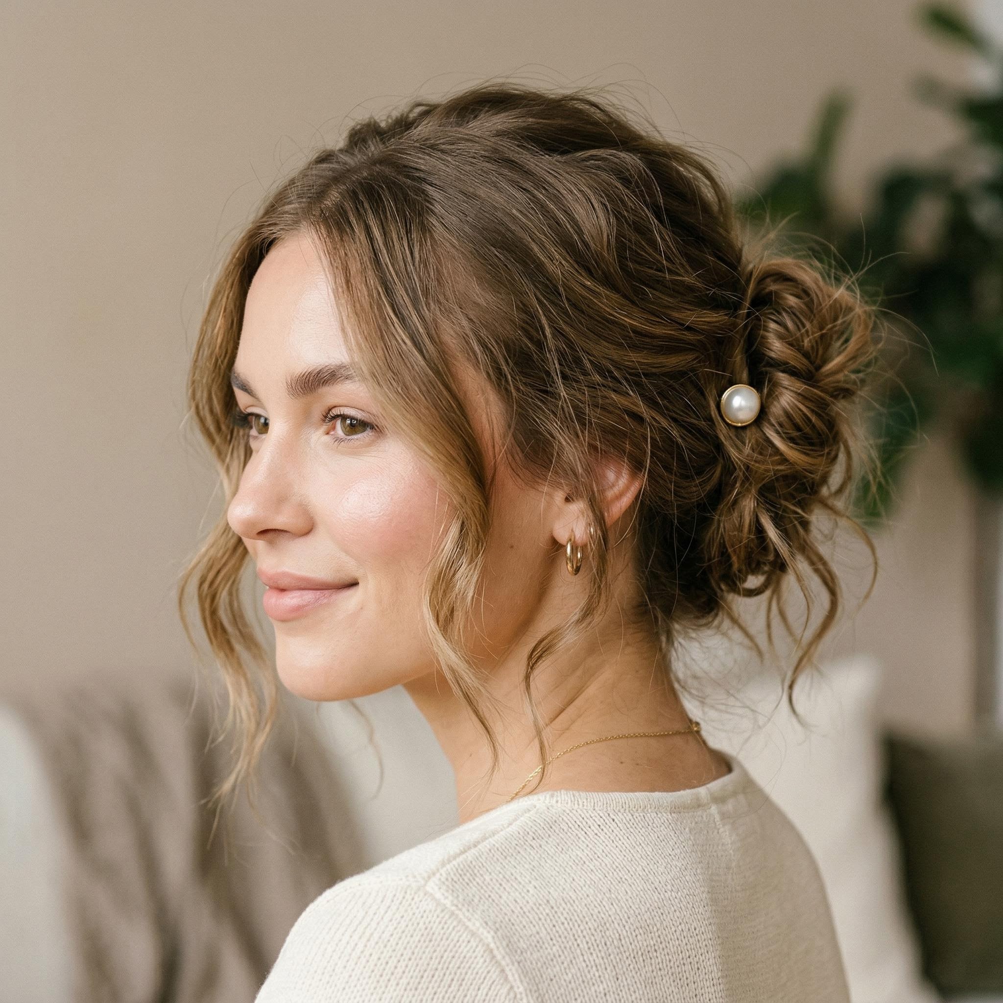 Messy textured updo party hairstyle