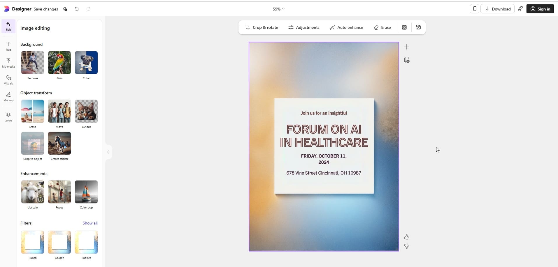 Microsoft Designer interface canva alternative