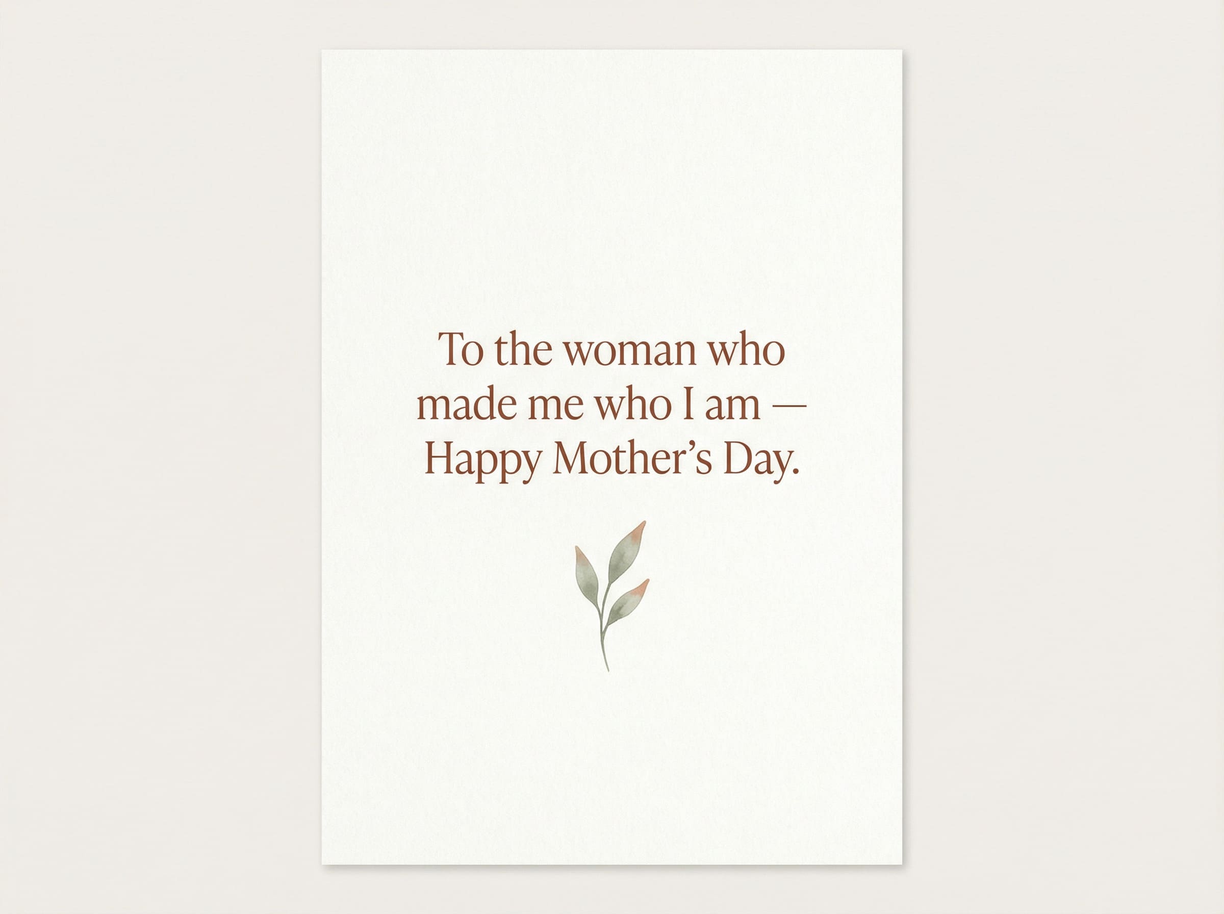 Minimal AI-generated Mother's Day card with heartfelt message