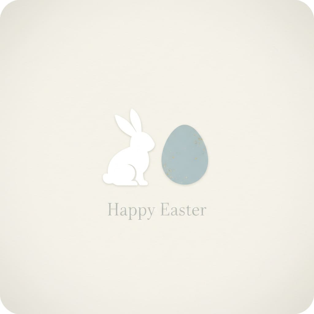 Minimalist Easter card AI image