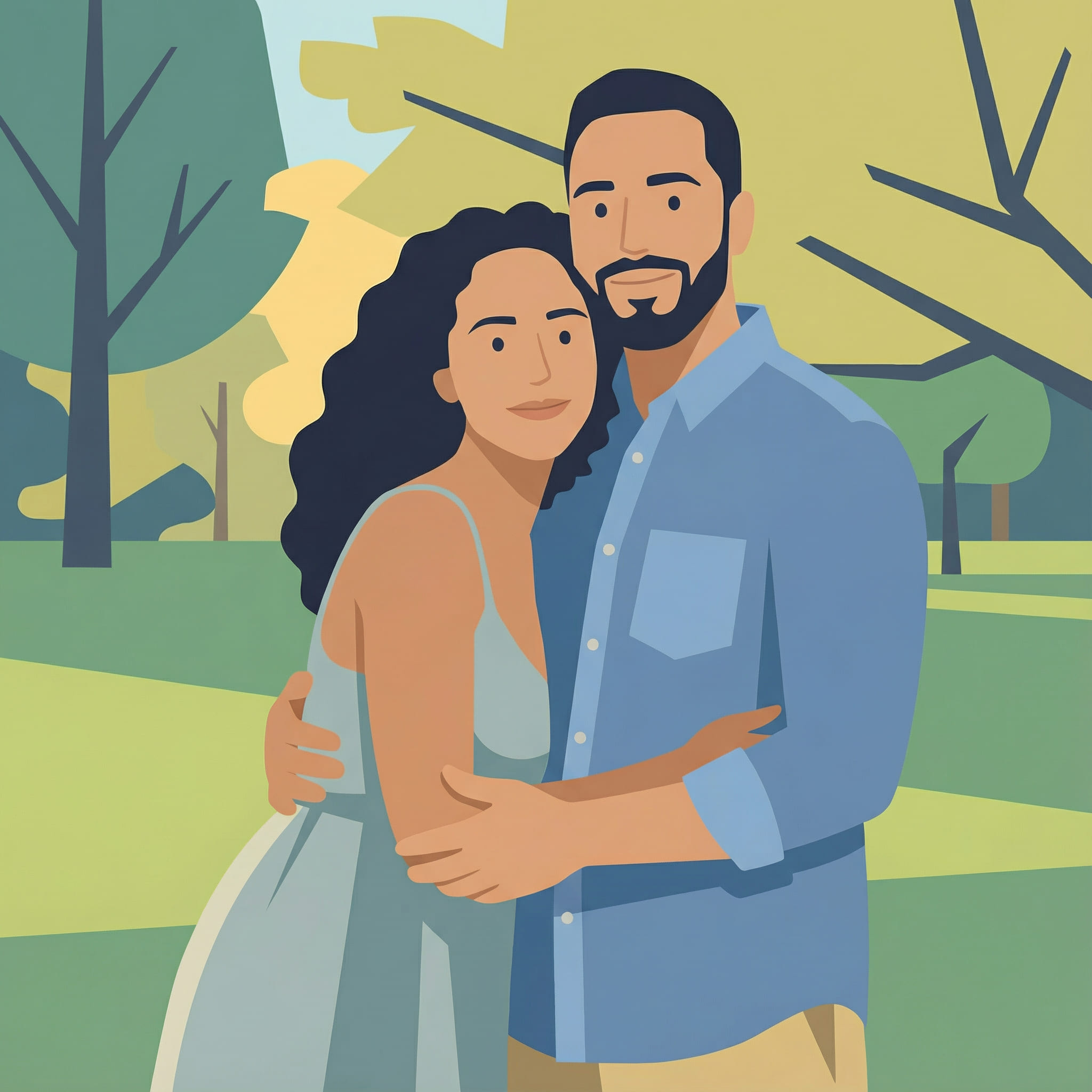 Generated AI Cartoon Couple After