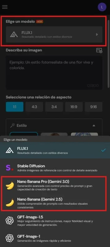 Modelos IA para generar imágenes con MyEdit