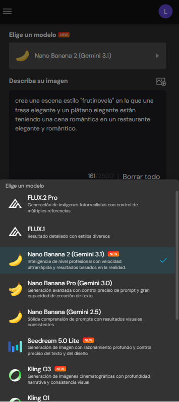Imagen de la interfaz del generador de imágenes con IA de MyEdit