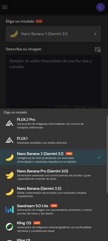 Imagen de la interfaz del generador de imágenes con IA de MyEdit