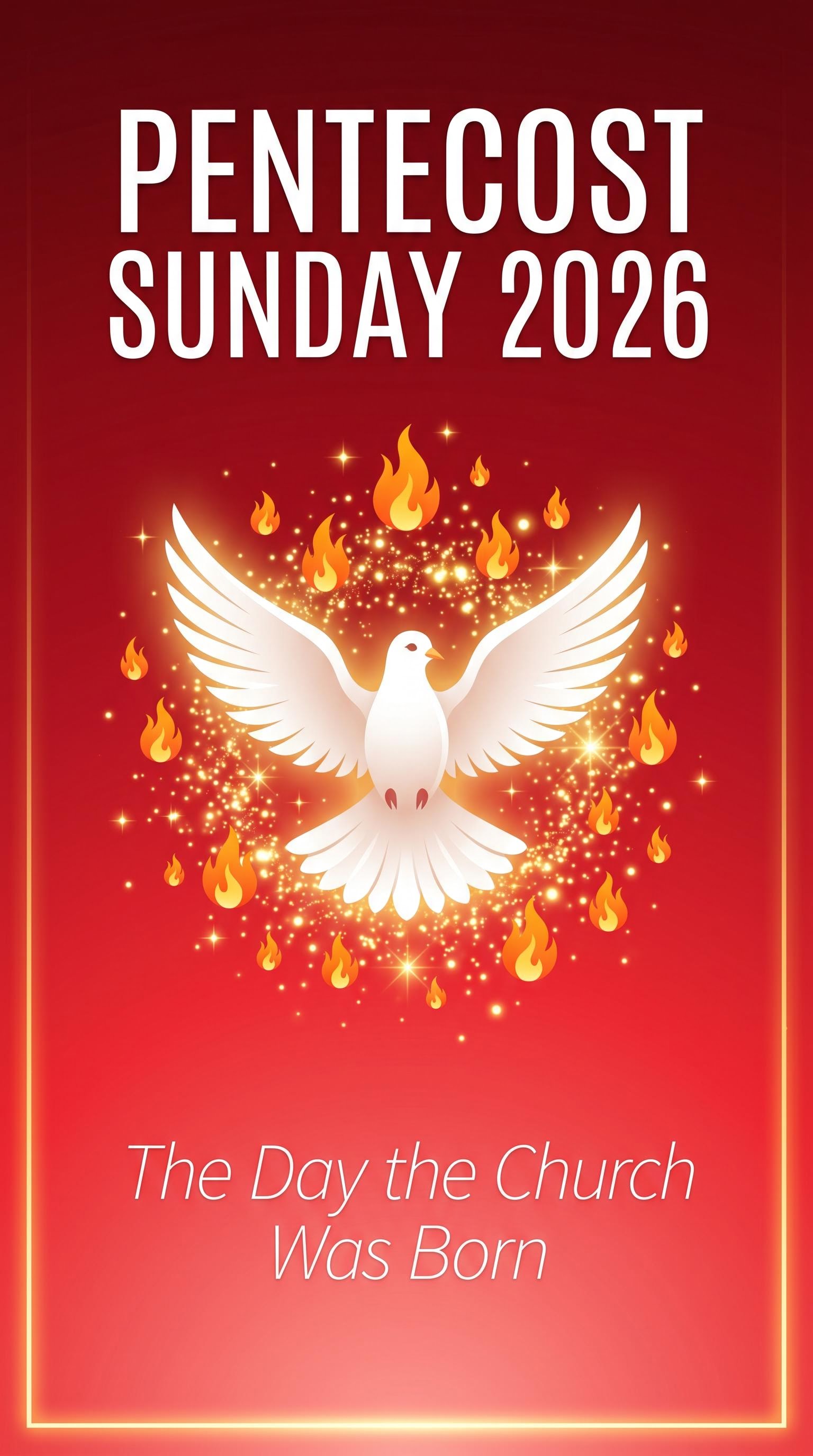 Modern bold poster for Pentecost Sunday, AI generated