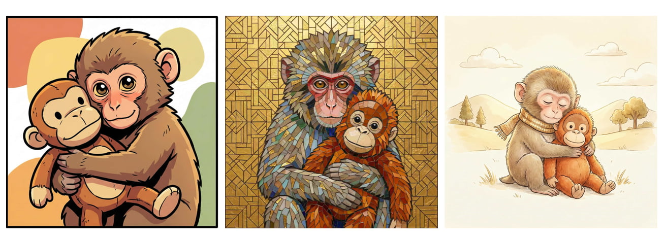 Imágenes inspiradas por el mono Punch creadas con MyEdit