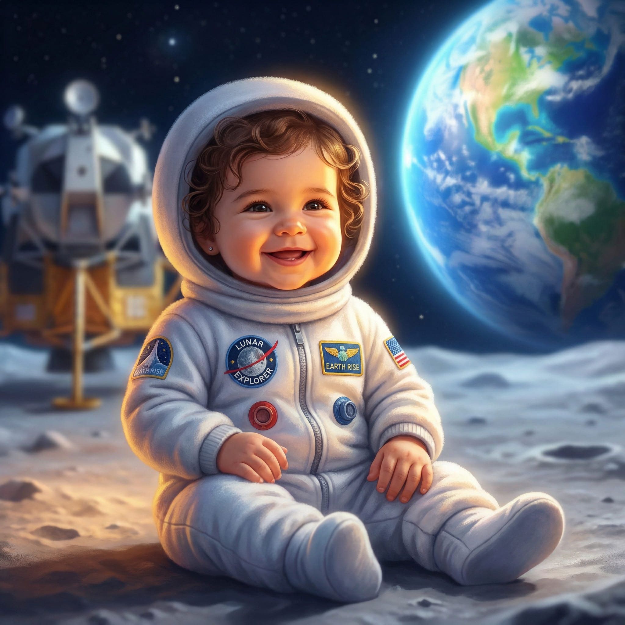 Baby Astronaut on the Moon