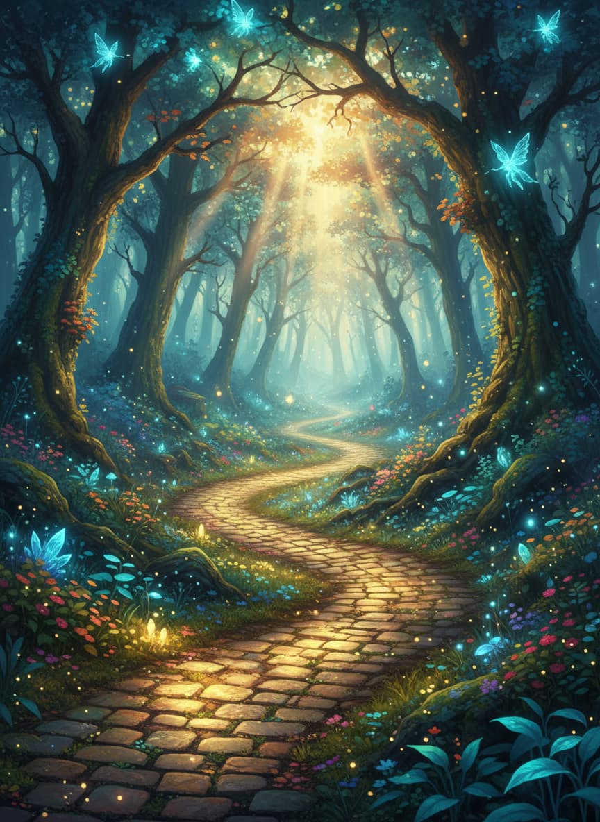 Fantastischer, vom Morgenlicht beleuchteter Waldweg.