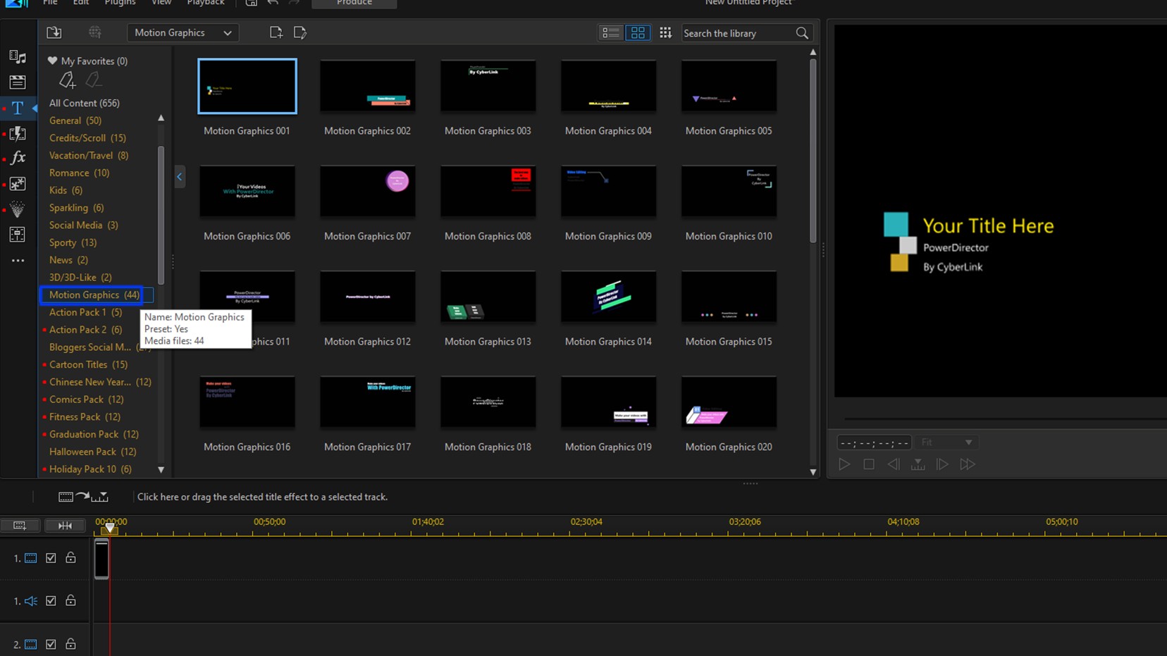 PowerDirector - Motion graphic templates