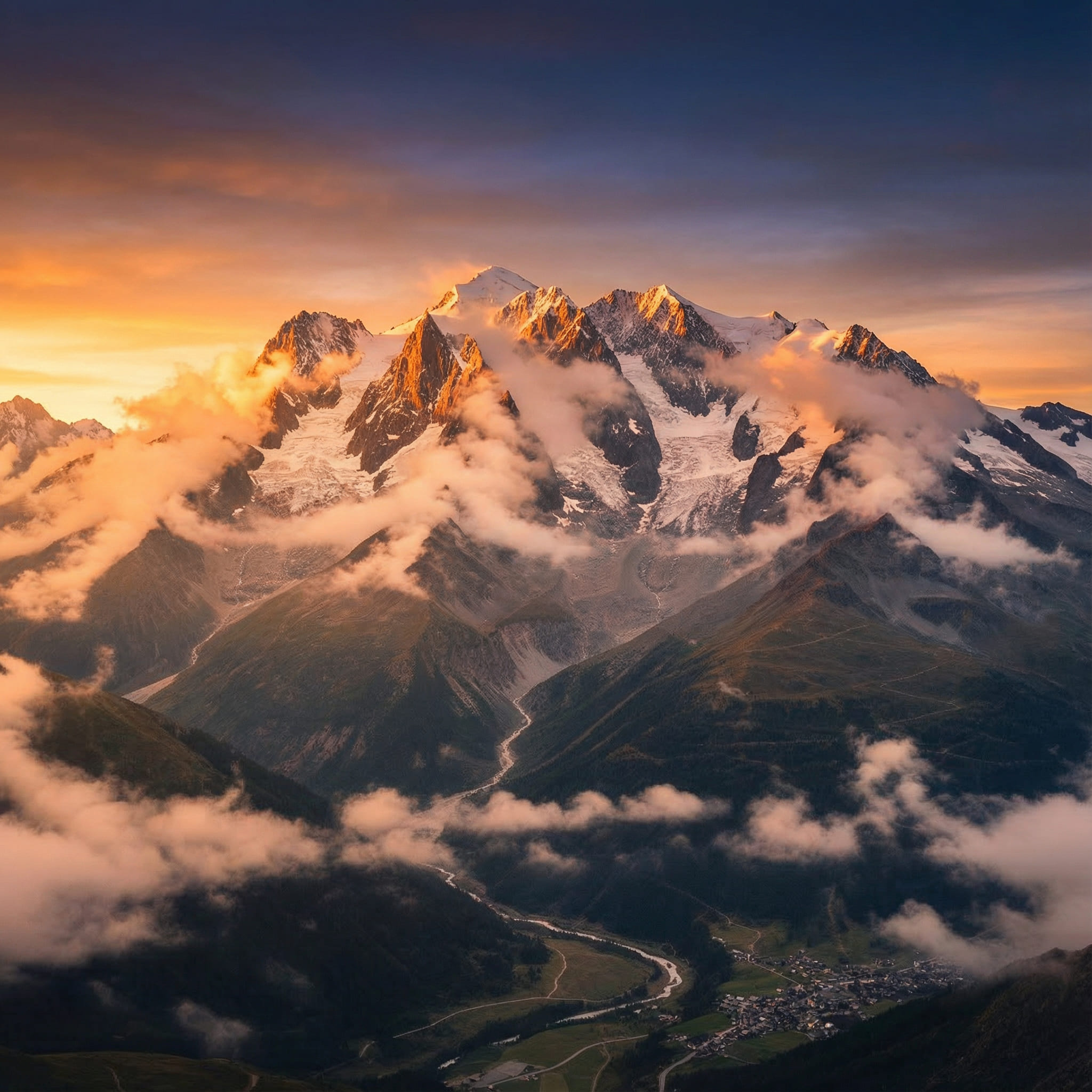 Generated AI Mountain Landscape After