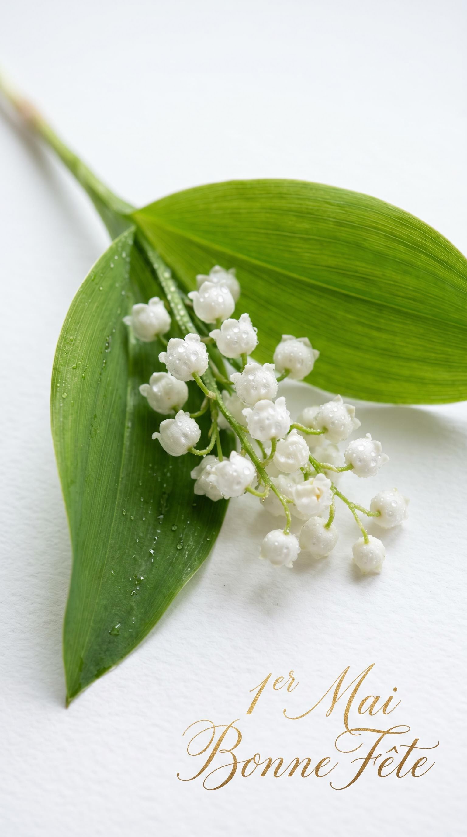 Image de muguet porte-bonheur réaliste générée par IA pour le 1er mai