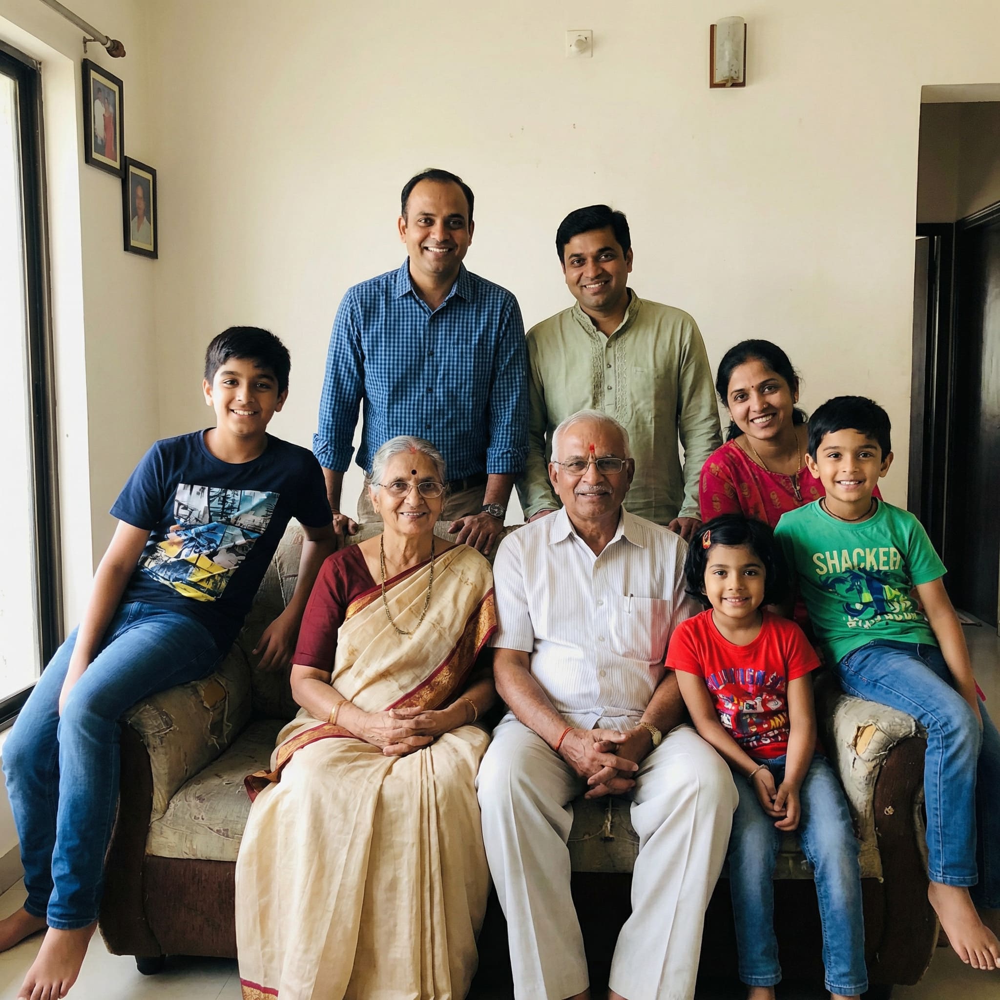 Original photo before AI multigenerational transformation