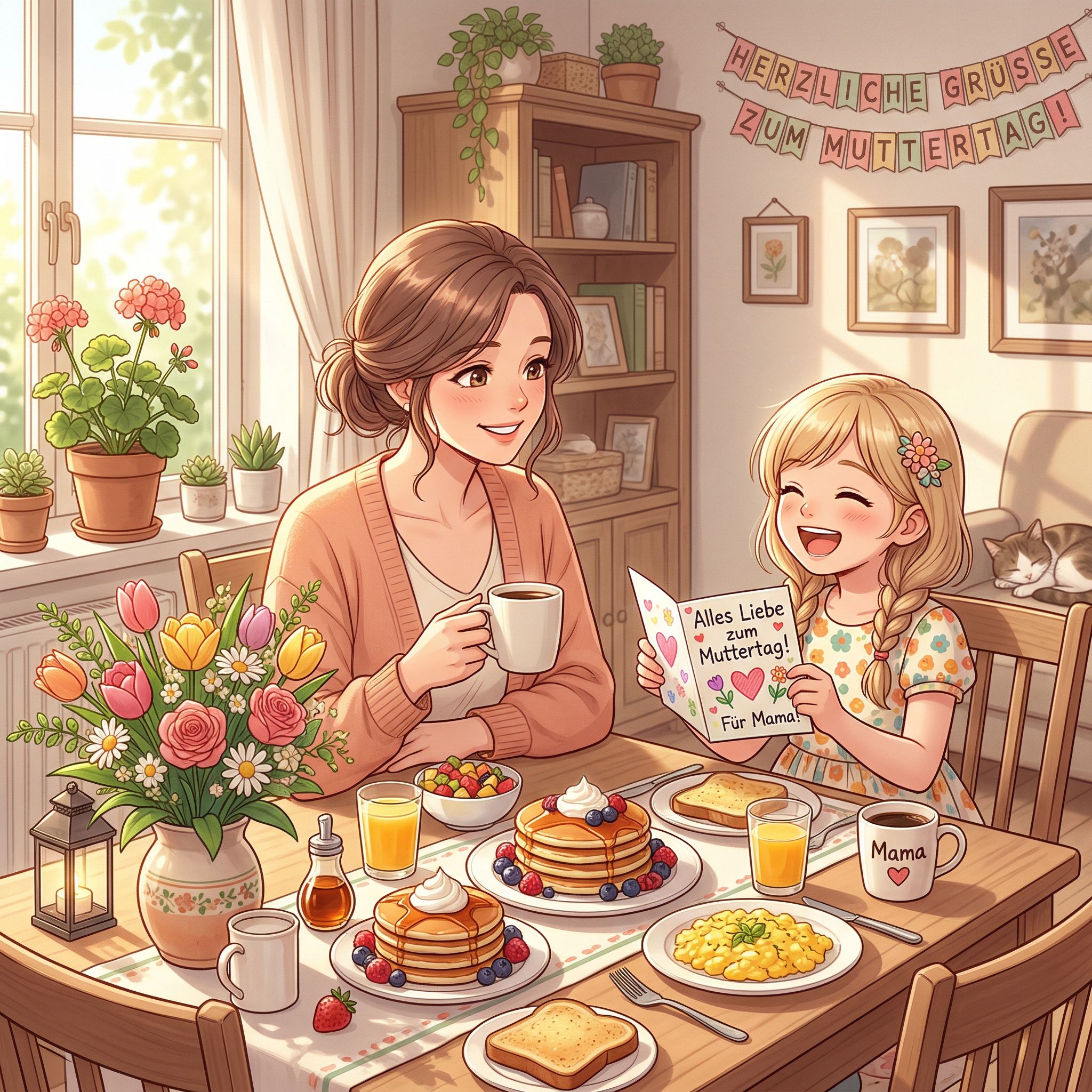 Muttertag-Bild im Anime-Stil