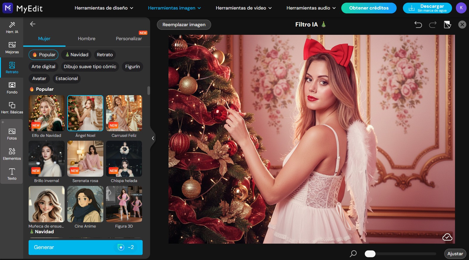 MyEdit - La mejor solución online para crear fotos de Navidad