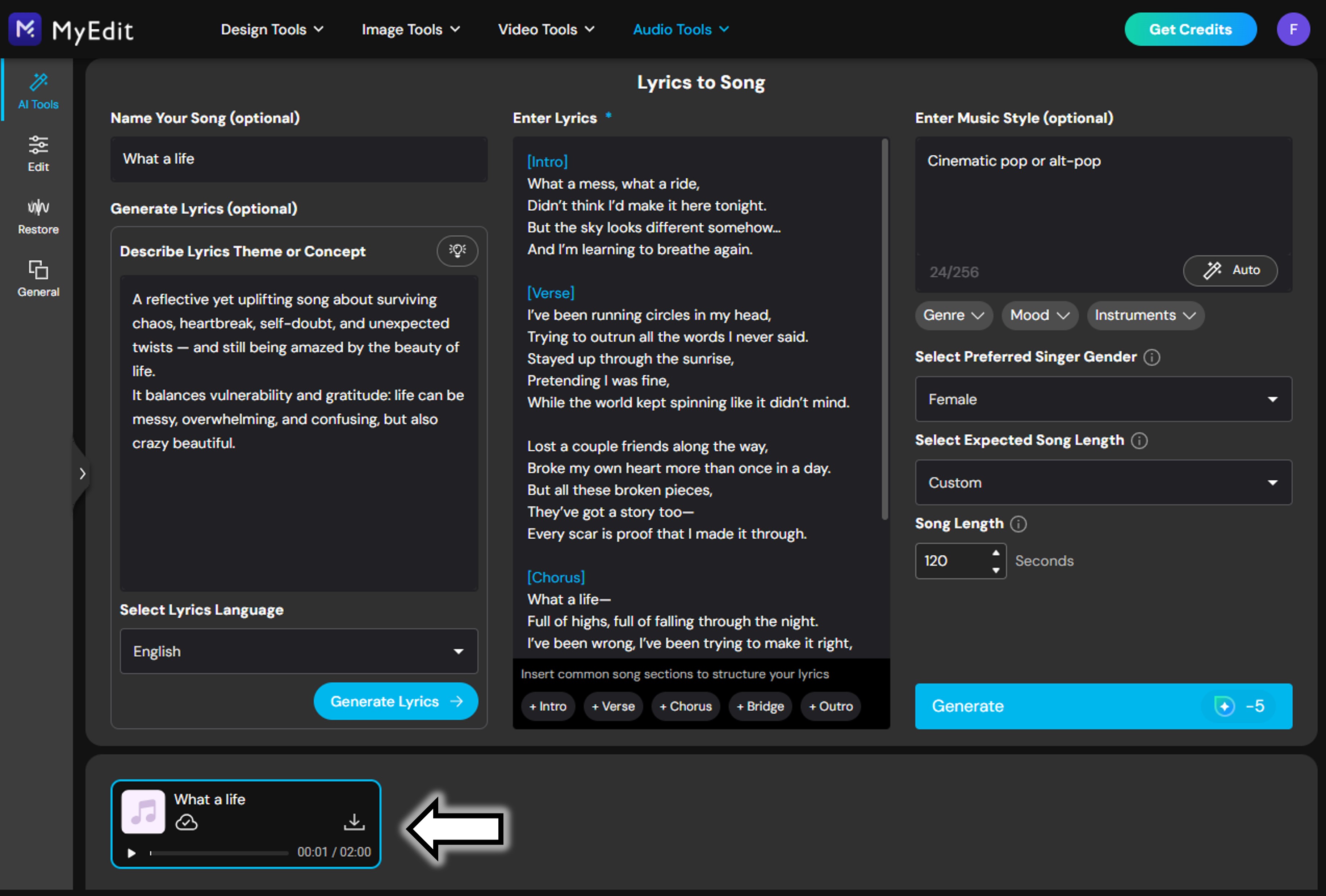 Text to song Generator - Step 3