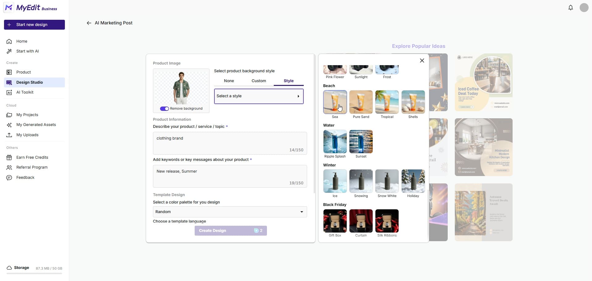 MyEdit Business describe your design