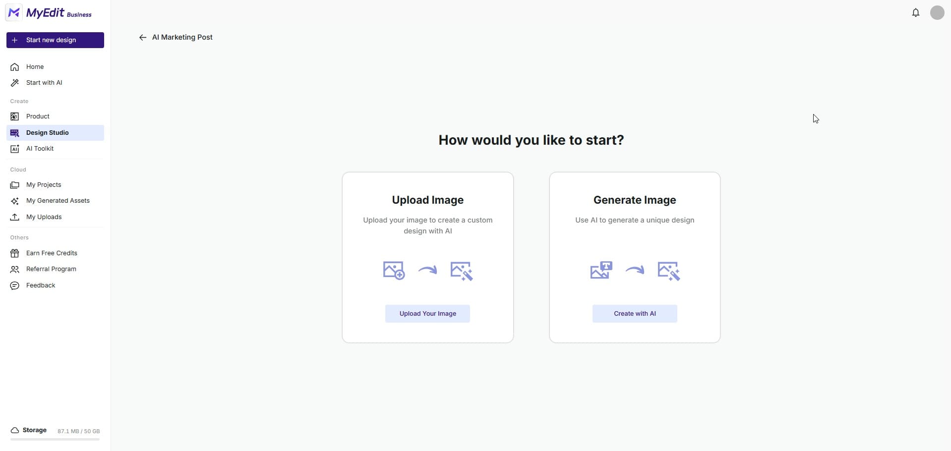 MyEdit Business upload product image