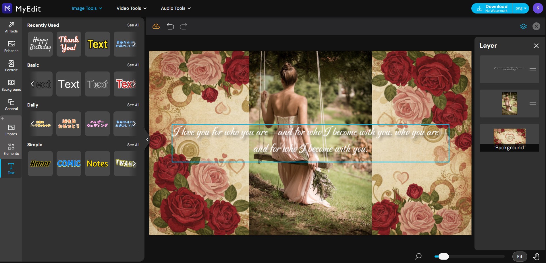 Customize Valentine’s Day Design with MyEdit